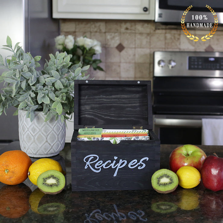 Rustic Black Recipe Box Set