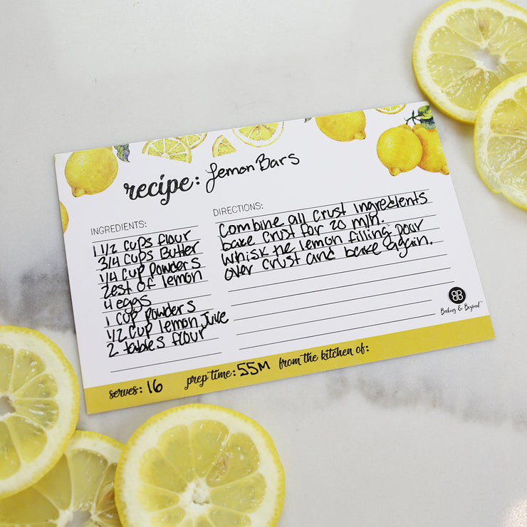 50 Pack 4X6 Fruit Recipe Cards and Dividers