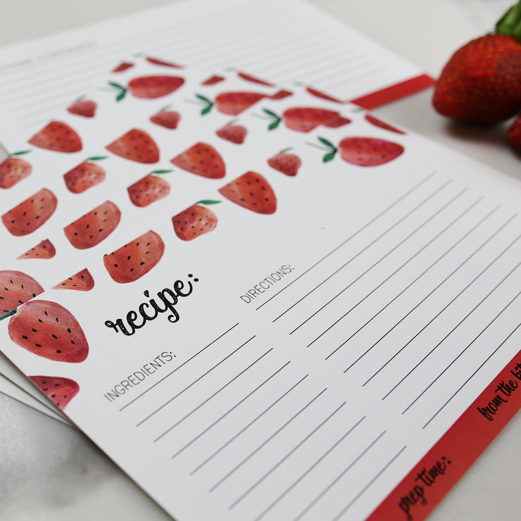 50 Pack 4X6 Fruit Recipe Cards and Dividers