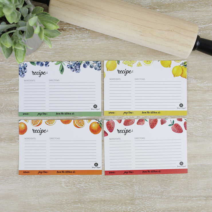 50 Pack 4X6 Fruit Recipe Cards and Dividers