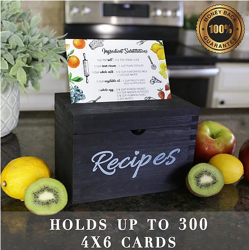 Rustic Black Recipe Box Set