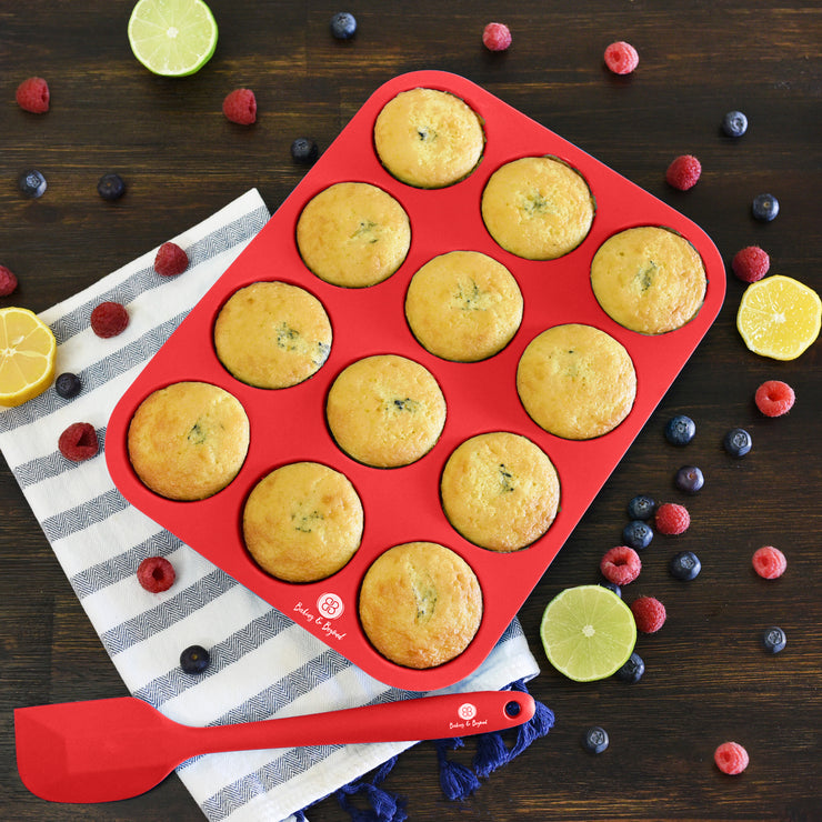 Silicone Muffin Pan Set – Red