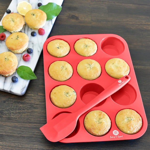 Silicone Muffin Pan Set – Red