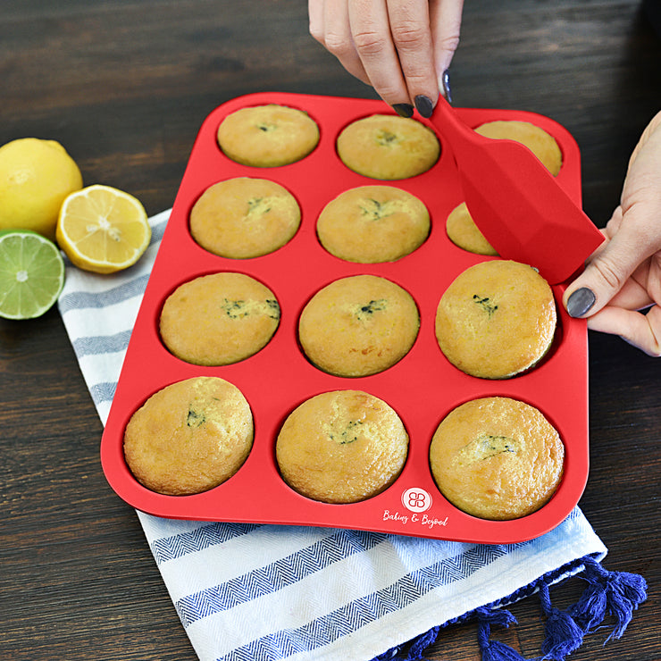 Silicone Muffin Pan Set – Red